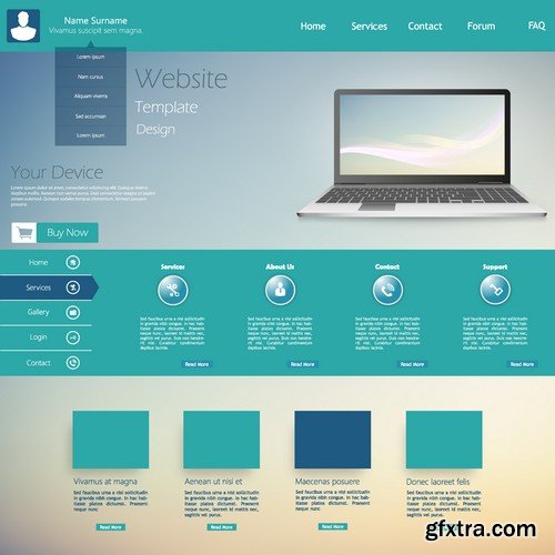 Stock Vectors - Website template 12, 25xEPS