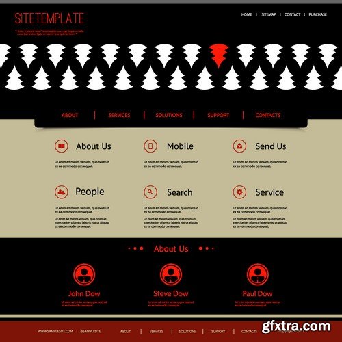 Stock Vectors - Website template 12, 25xEPS