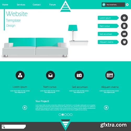 Stock Vectors - Website template 12, 25xEPS