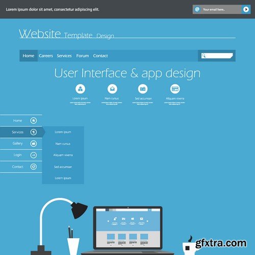 Stock Vectors - Website template 12, 25xEPS