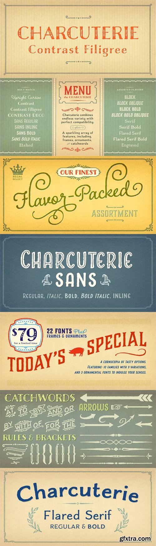 Charcuterie Font Family - 22 Fonts for $79