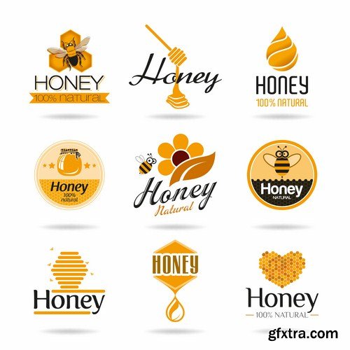 Organic Food Labels - 25 Vector