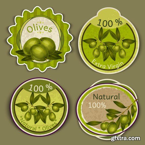 Organic Food Labels - 25 Vector