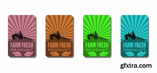 Organic Food Labels - 25 Vector