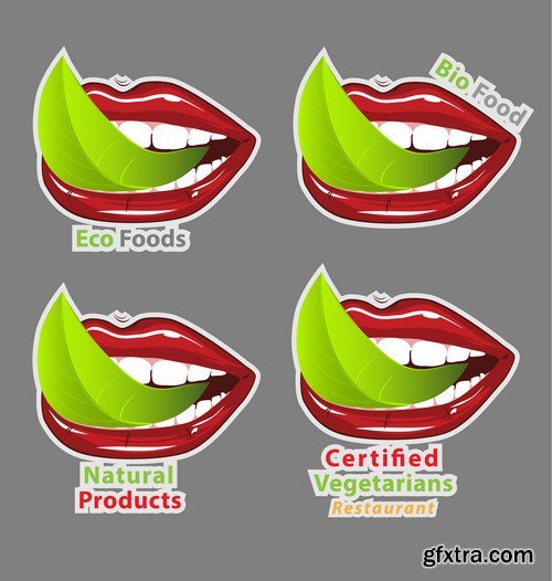 Organic Food Labels - 25 Vector