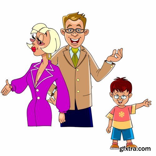 Mix Cartoon Illustration #17 - 25 Vector