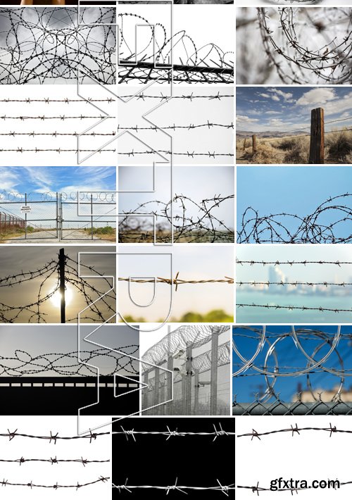 Stock Photos - Barbed wire 2, 25xJPG