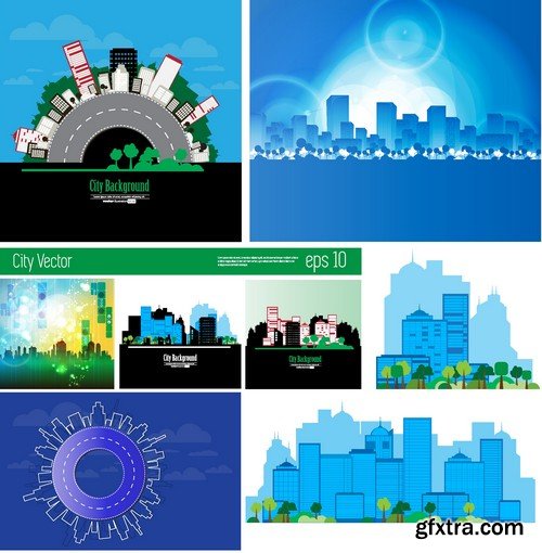 Stock Vectors - City background, 25xEPS