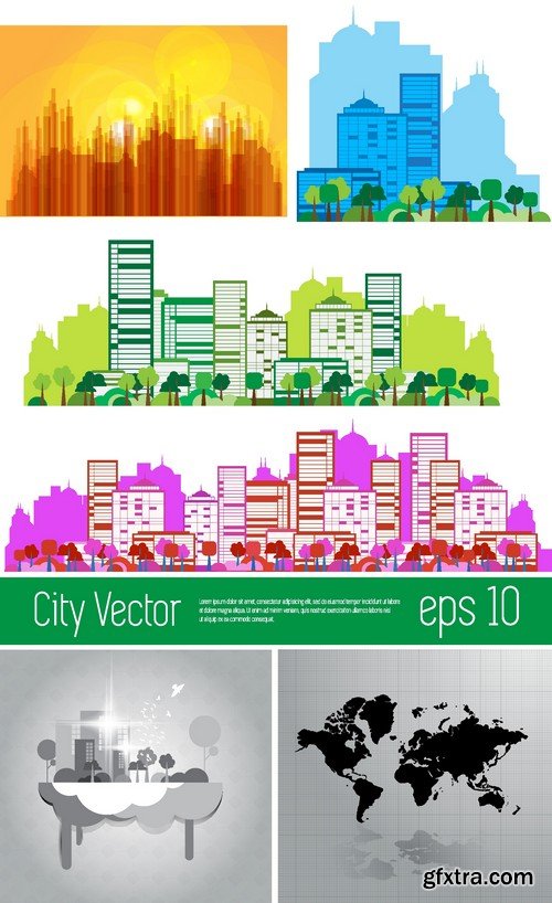 Stock Vectors - City background, 25xEPS