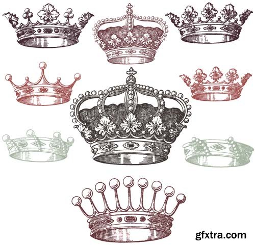 Crowns illustrations, 25xEPS