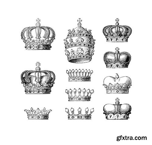 Crowns illustrations, 25xEPS