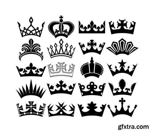 Crowns illustrations, 25xEPS