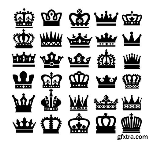 Crowns illustrations, 25xEPS