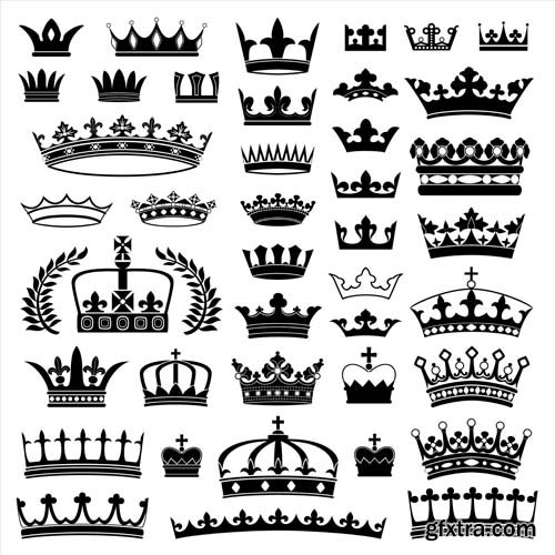 Crowns illustrations, 25xEPS