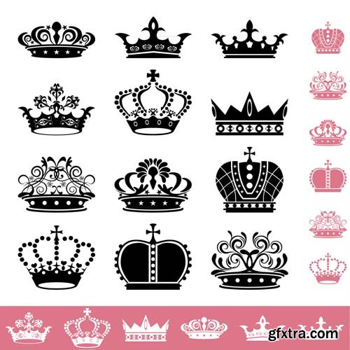 Crowns illustrations, 25xEPS