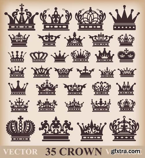 Crowns illustrations, 25xEPS