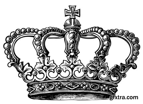 Crowns illustrations, 25xEPS