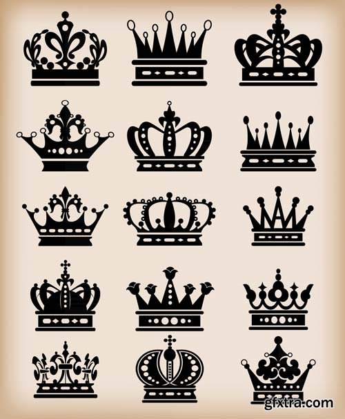 Crowns illustrations, 25xEPS