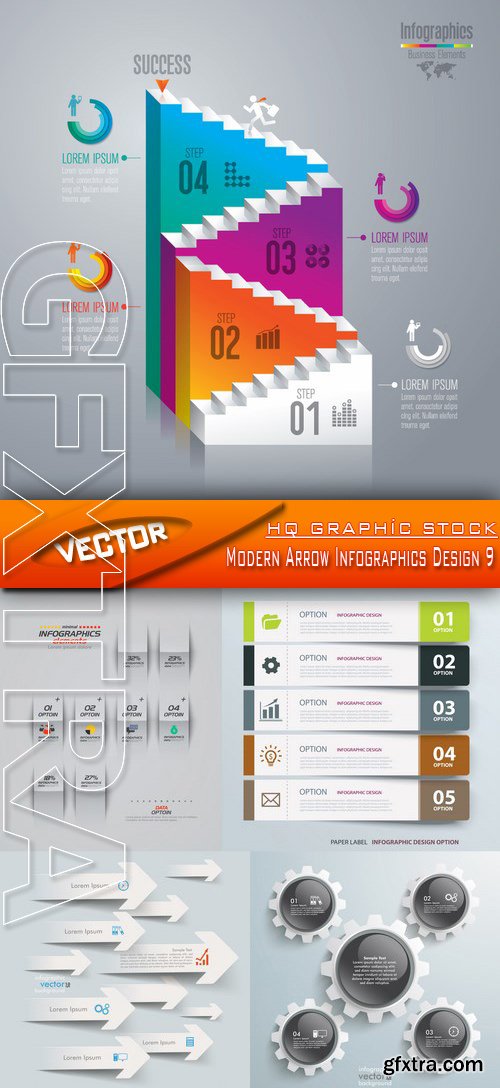 Stock Vector - Modern Arrow Infographics Design 9