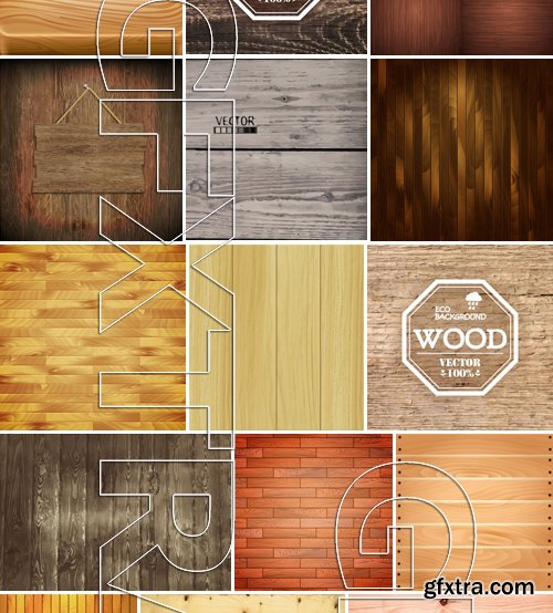 Stock Vectors - Wood Textures, 25xEPS