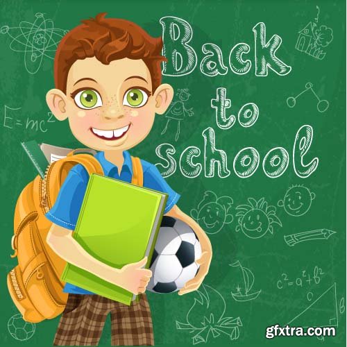 Back to school backgrounds and banners illustrations, 34xEPS