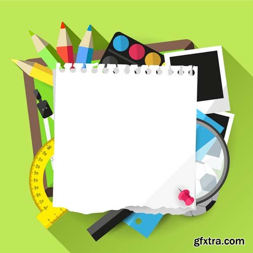 Back to school backgrounds and banners illustrations, 34xEPS