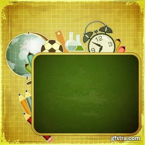 Back to school backgrounds and banners illustrations, 34xEPS