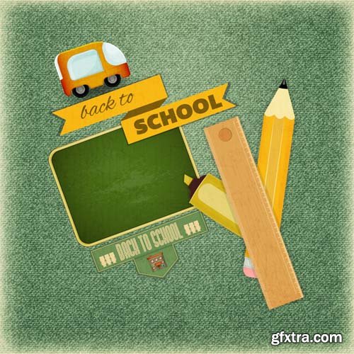 Back to school backgrounds and banners illustrations, 34xEPS