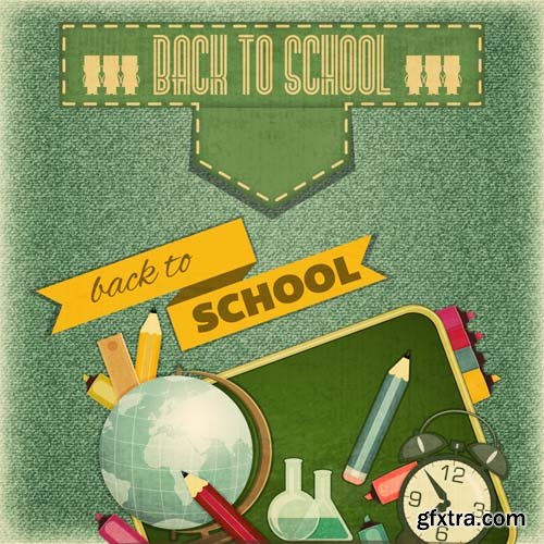 Back to school backgrounds and banners illustrations, 34xEPS