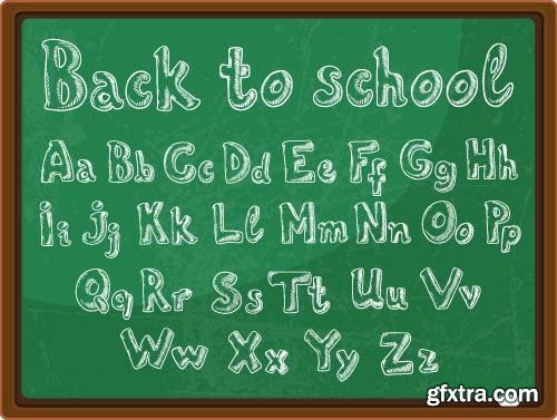 Back to school backgrounds and banners illustrations, 34xEPS