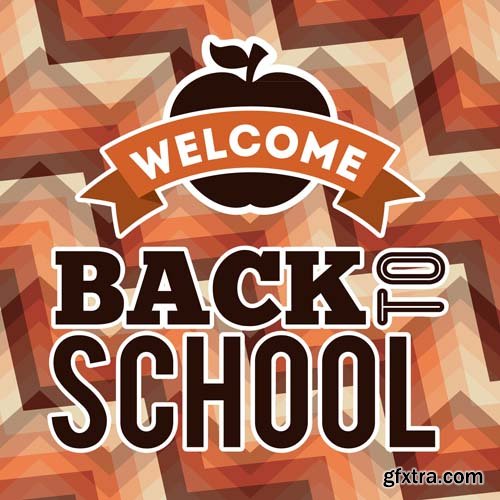 Back to school backgrounds and banners illustrations, 34xEPS