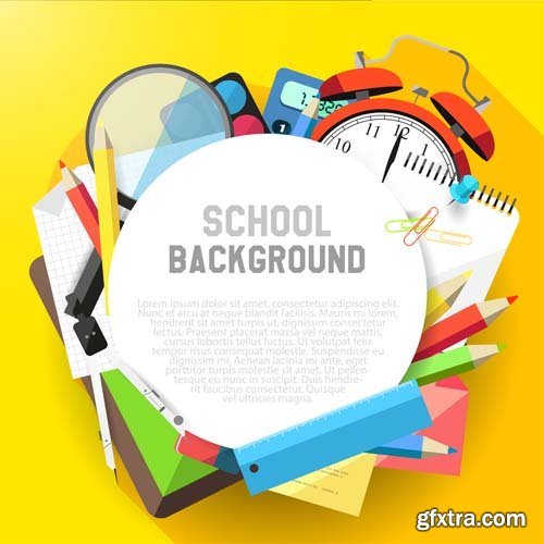 Back to school backgrounds and banners illustrations, 34xEPS