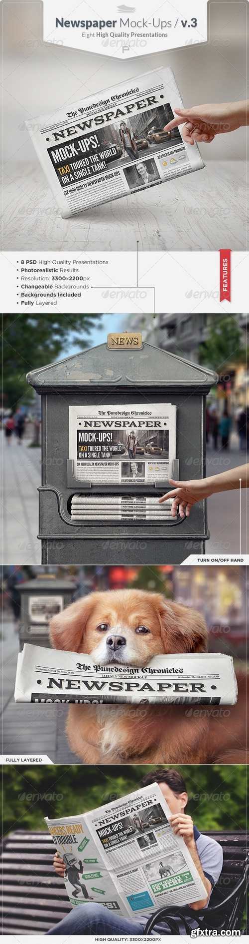 Newspaper Mock-Ups / v.3. - GraphicRiver