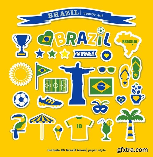 Brazil football world cup 2014 design elements in vector - 16 Eps - 3 Ai - 6 Svg