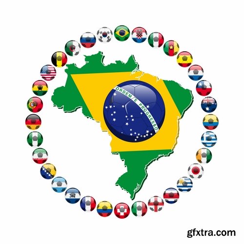 Brazil football world cup 2014 design elements in vector - 16 Eps - 3 Ai - 6 Svg