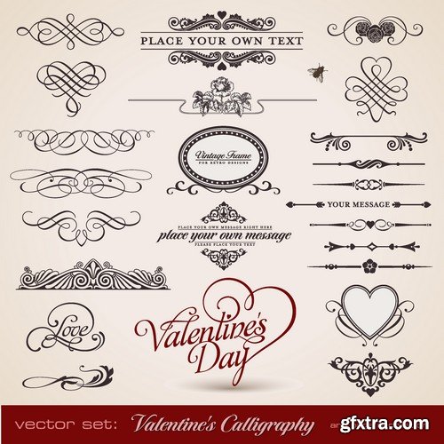 Stock Vectors - Calligraphic Design Elements 5, 25xEPS