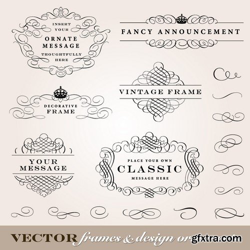 Stock Vectors - Calligraphic Design Elements 5, 25xEPS