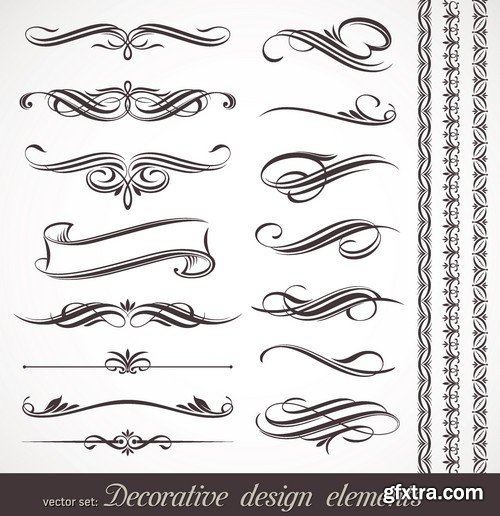 Stock Vectors - Calligraphic Design Elements 5, 25xEPS