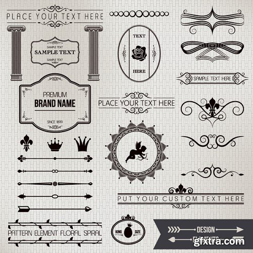 Stock Vectors - Calligraphic Design Elements 5, 25xEPS