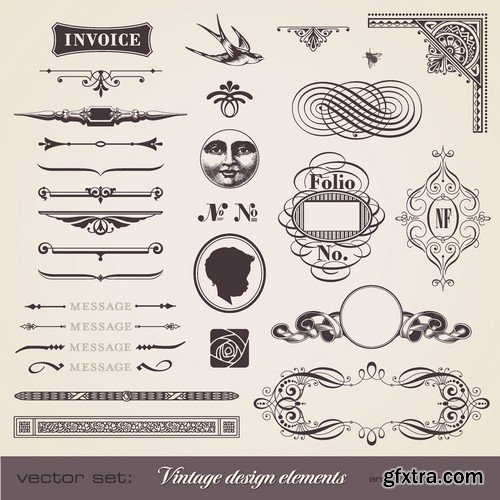 Stock Vectors - Calligraphic Design Elements 5, 25xEPS