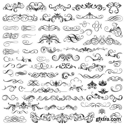 Stock Vectors - Calligraphic Design Elements 5, 25xEPS