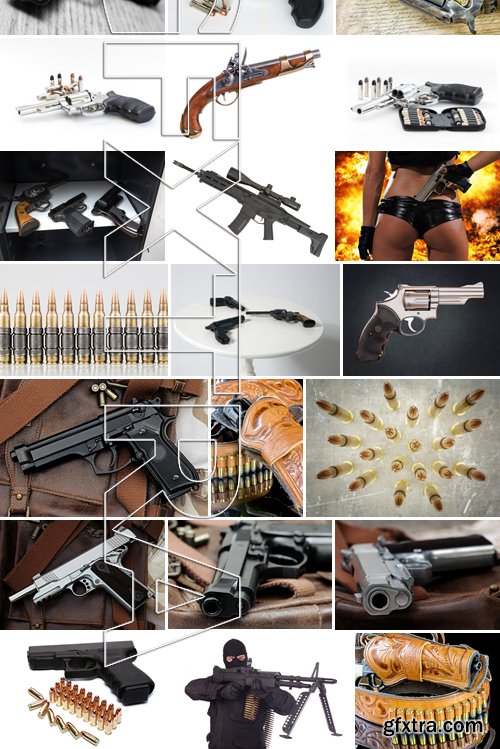 Stock Photos - Gun, weapon, 25xJPG