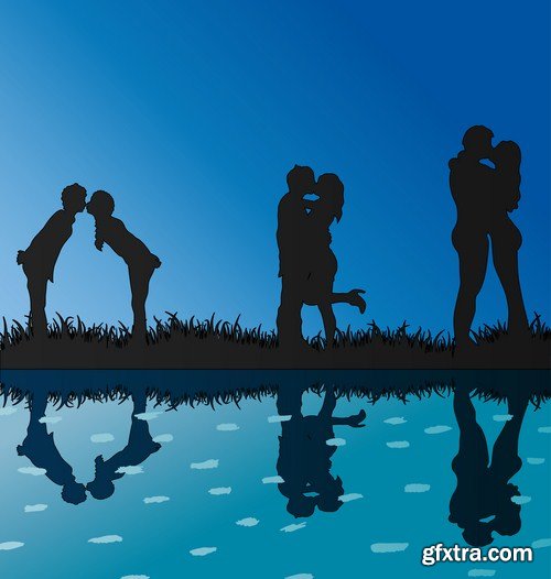 People Kisses - 25 Vector