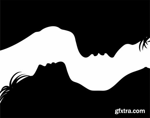 People Kisses - 25 Vector