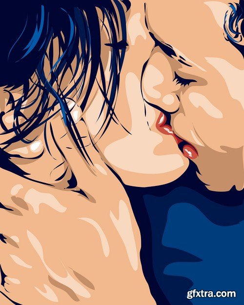 People Kisses - 25 Vector