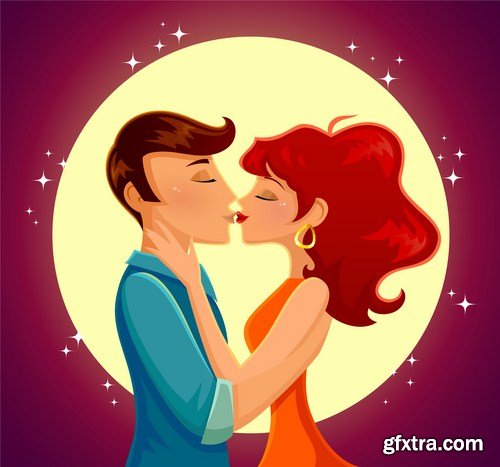 People Kisses - 25 Vector