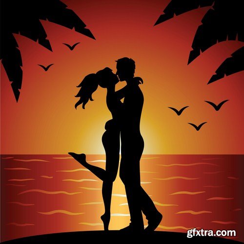 People Kisses - 25 Vector