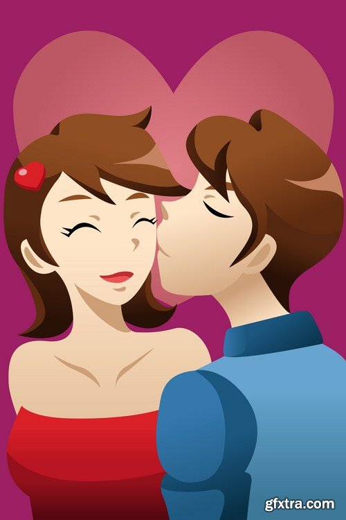 People Kisses - 25 Vector