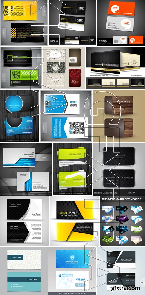 Stock Vectors - Business Card Template 2, 25xEPS