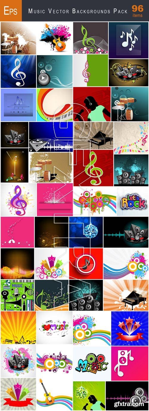 VectorCity Music Vector Backgrounds Pack